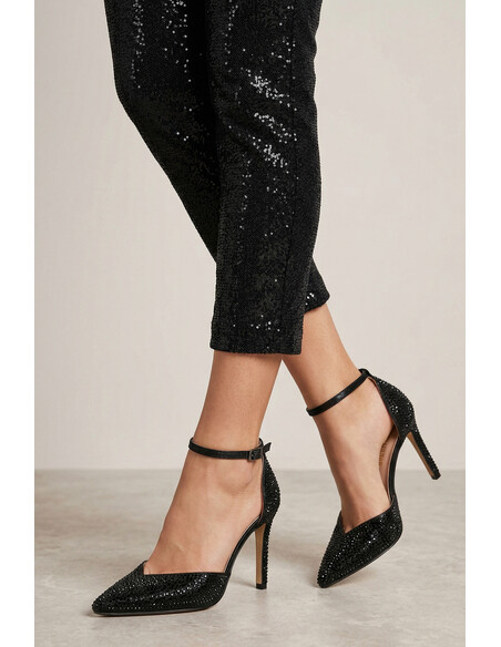 Nora Women's Evening Dress Heeled Shoes Black Stone