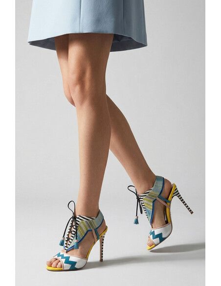 Vanessa Genuine Leather Women's Heeled Sandals Blue