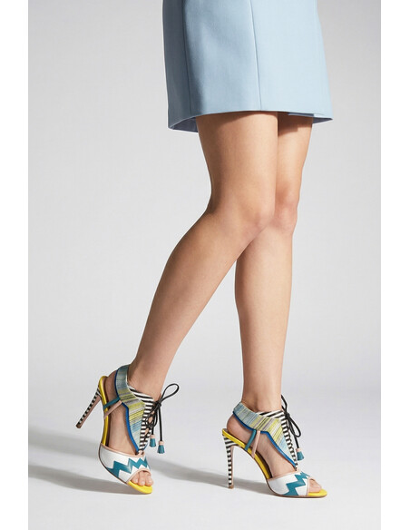 Vanessa Genuine Leather Women's Heeled Sandals Blue