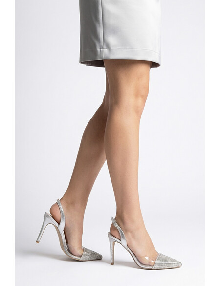 Salma Women's Heeled Sandals with Silver Stones