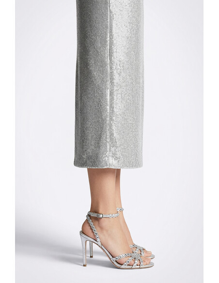 Suzana Women's Heeled Sandals with Silver Crystals