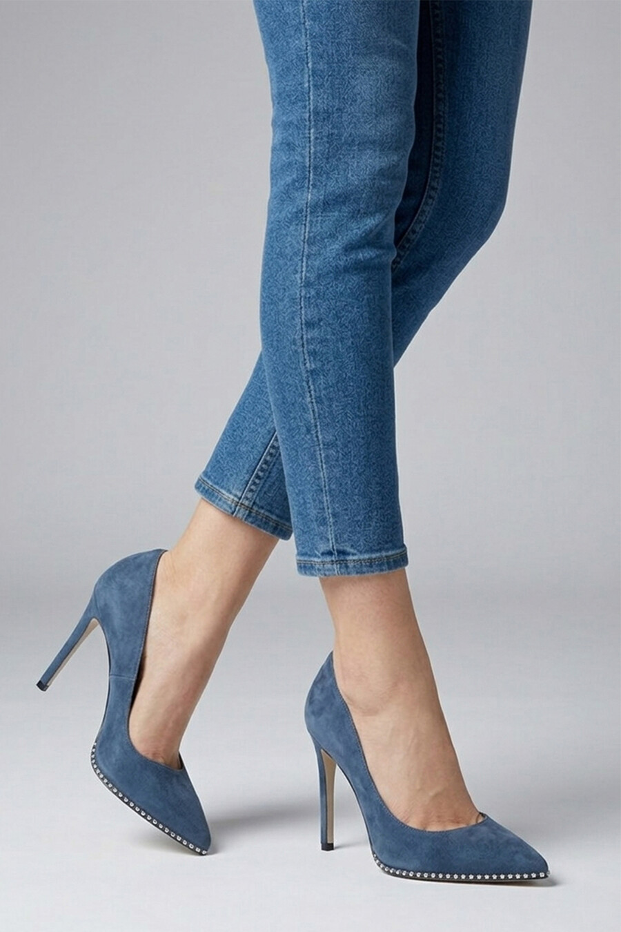 Angel Women's Heeled Shoes Blue Suede...