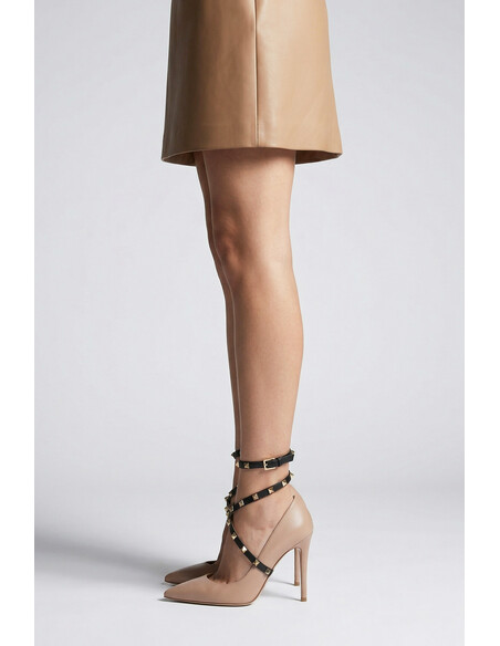 Nemesis Genuine Leather Women's Heeled Shoes Mink Beige