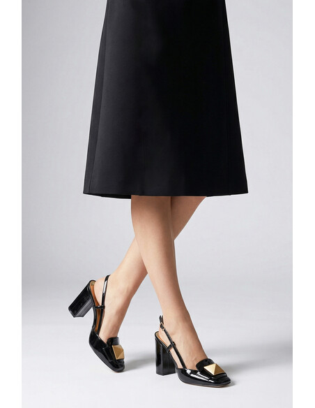 Elis Genuine Leather Women's High-Heeled Shoes Black