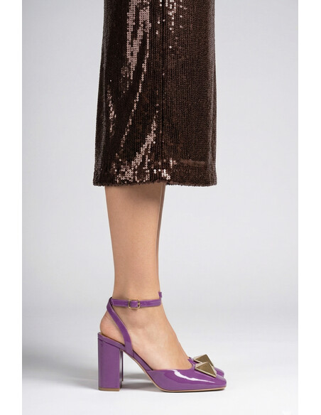 Victoria Genuine Leather Women's High-Heeled Shoes Purple