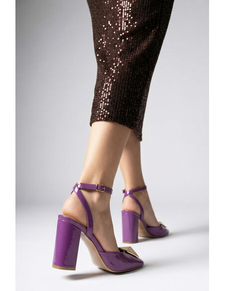 Victoria Genuine Leather Women's High-Heeled Shoes Purple