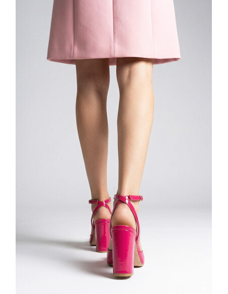 Victoria Genuine Leather Women's Heeled Shoes in Fuchsia
