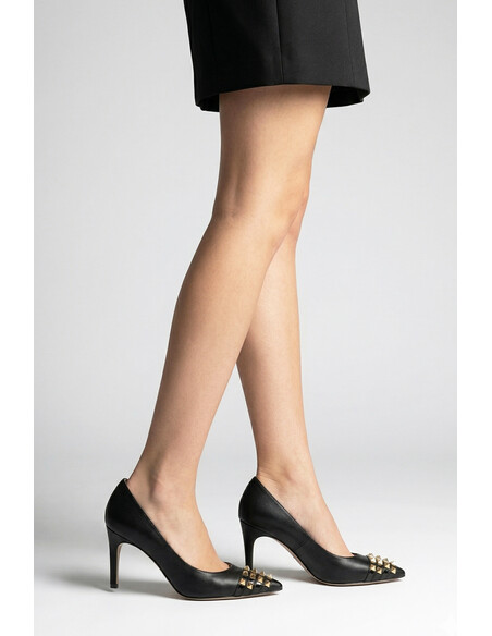 Vidya Genuine Leather Women's Heeled Shoes Black