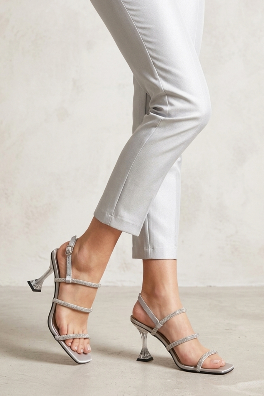 Sihana Silver Metallic Satin...