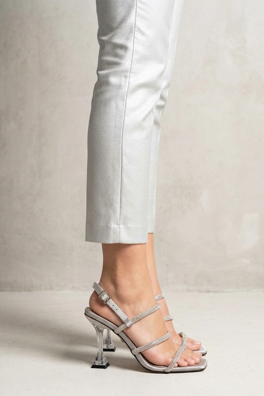 Sihana Silver Metallic Satin...