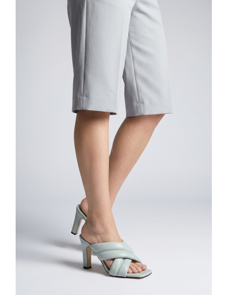Ramse Genuine Leather Women’s Heeled Slippers Mint