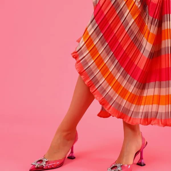 Madelina Kadın Topuklu Ayakkabı Şeffaf Pembe